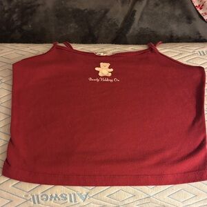 Red Tank Top with Bear Graphic